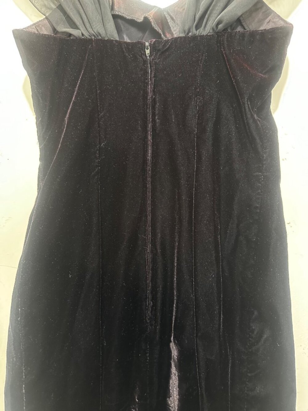 Vintage Rampage Vampire Bodycon Long Dress Small Red Velvet Whimsigoth Chiffon - Picture 14 of 16